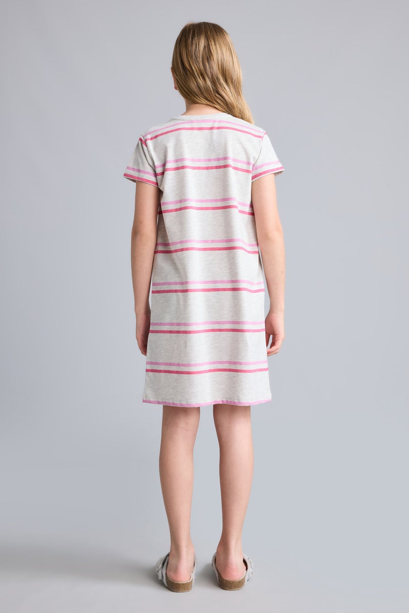 DeFacto Grey Girl Printed Short Sleeve Dress Casual - Image 5