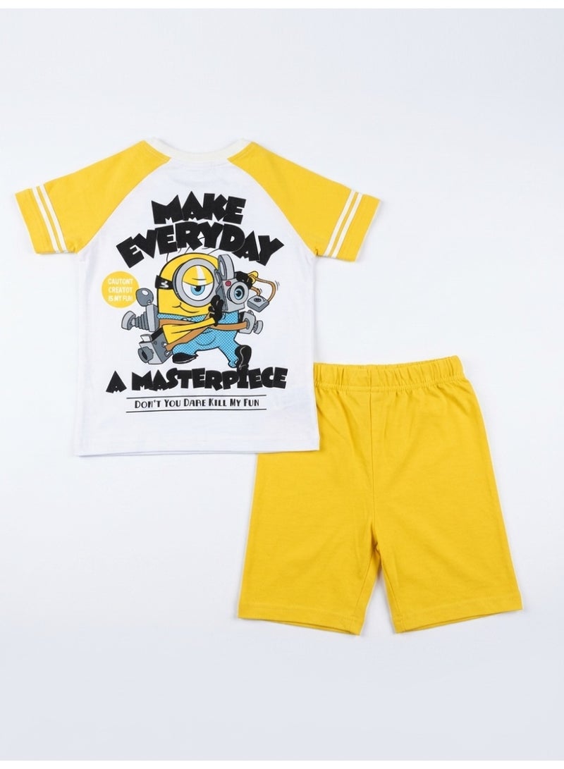 Minions Toddler Boys' T-Shirt & Short Set - White & Yellow - Image 4