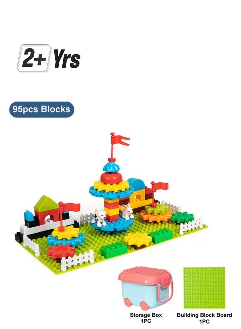 جساي تويز مجموعة الـ 95 بي سي تجمع الألعاب التعليمية للحيوانات تدور كتلة بناء مجموعة للأطفال - Image 1