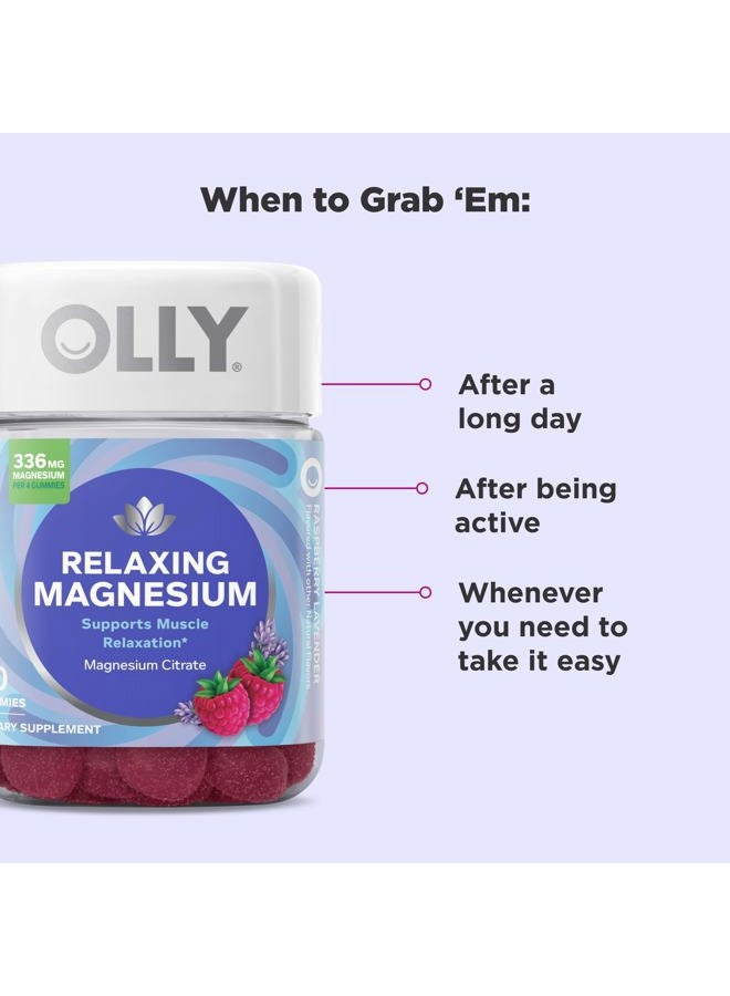 OLLY Relaxing Magnesium Gummies, Supports Muscle Relaxation*, Magnesium Citrate, Raspberry Lavender Flavor, 15 Day Supply - 60 Count - Image 5