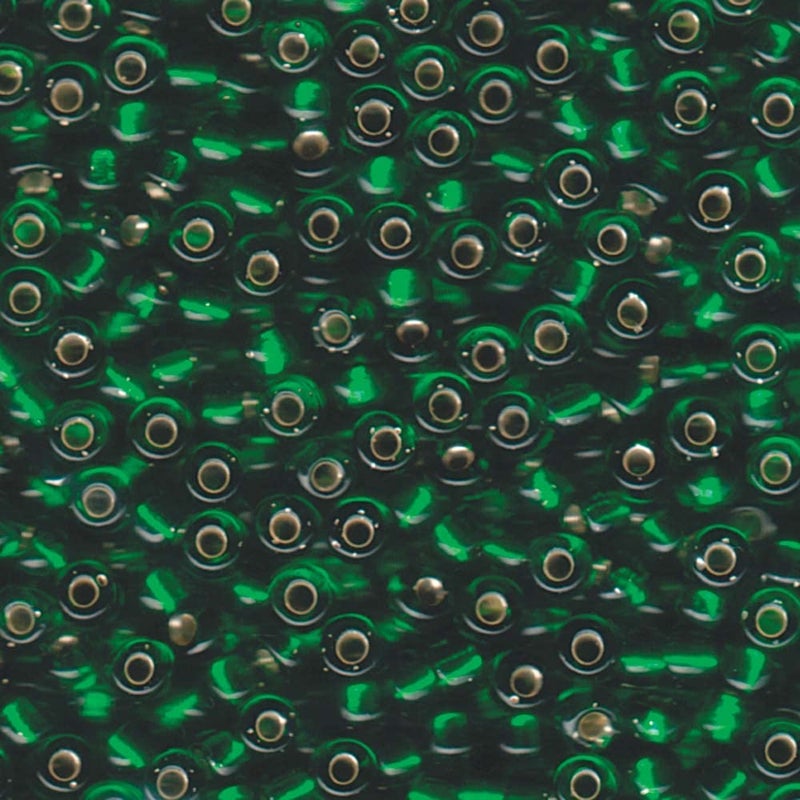 Miyuki Round Seed Beads Size 60 20g Silver Lined Green