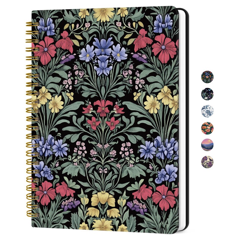 ZOTIA Lined Spiral Journal for Women, A5 Hardcover Cute Notebook for Work & Note Taking, Aesthetic Pretty Journal for Writing, 140 Pages, 6"x8", Symmetrical Tapestry - Image 1
