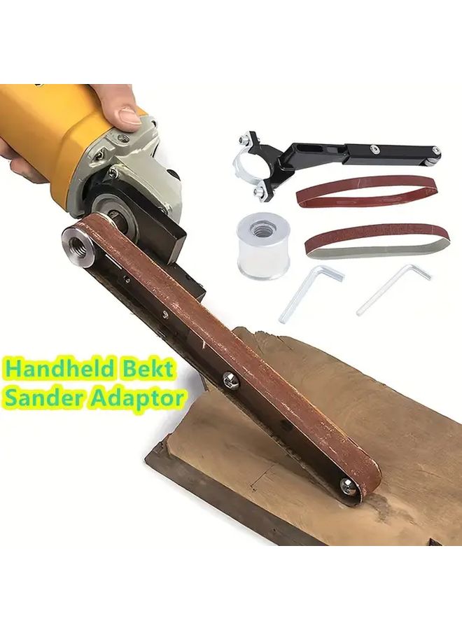 طقم أدوات صنفرة معدلة من مطحنة الزاوية 6 قطع مع حامل أحزمة لأعمال الخشب والمعادن - Image 1