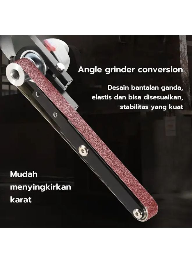 طقم أدوات صنفرة معدلة من مطحنة الزاوية 6 قطع مع حامل أحزمة لأعمال الخشب والمعادن - Image 2