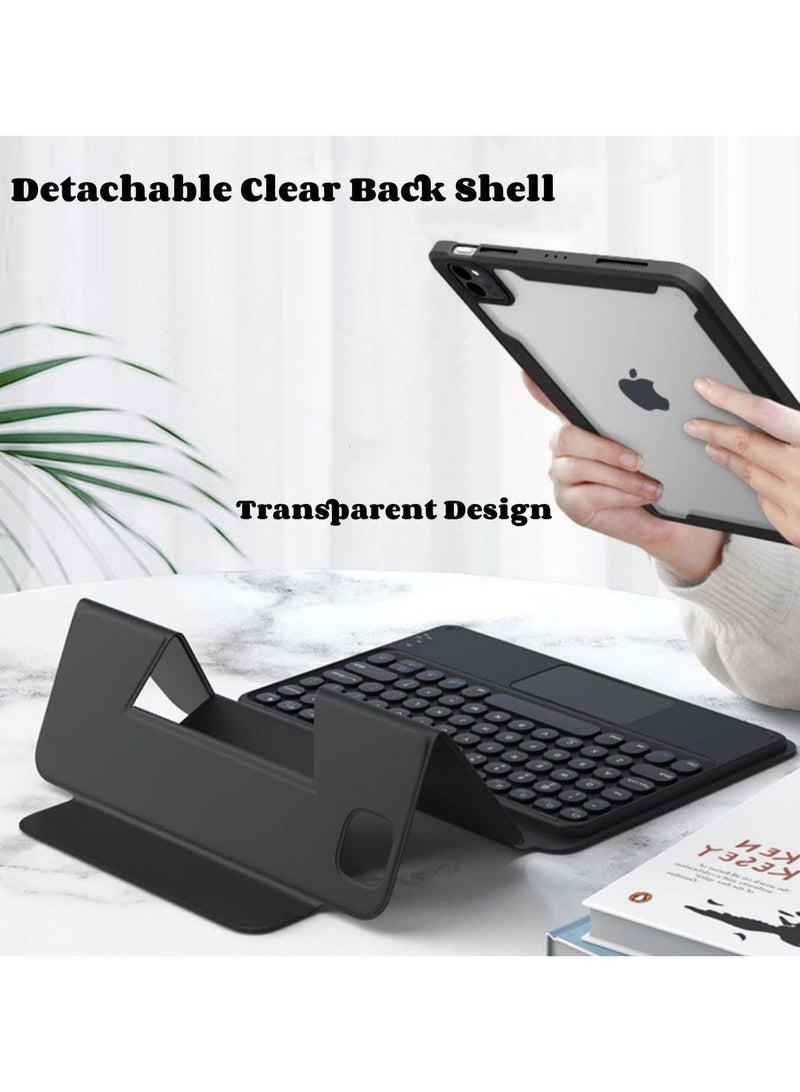 Arabic and English Keyboard Case for iPad Air 5th 4th Gen, Pro 11 with Touchpad - Pencil Holder Detachable Magnet Trackpad - Image 3