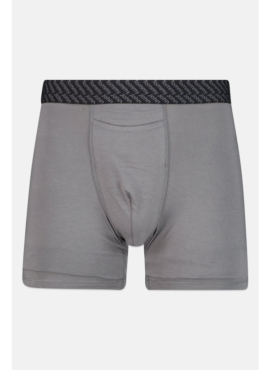 Tommy John - Men 2 Pieces 8 Inseam Brand Logo Boxer Beirfs, Navy/Grey - Image 1