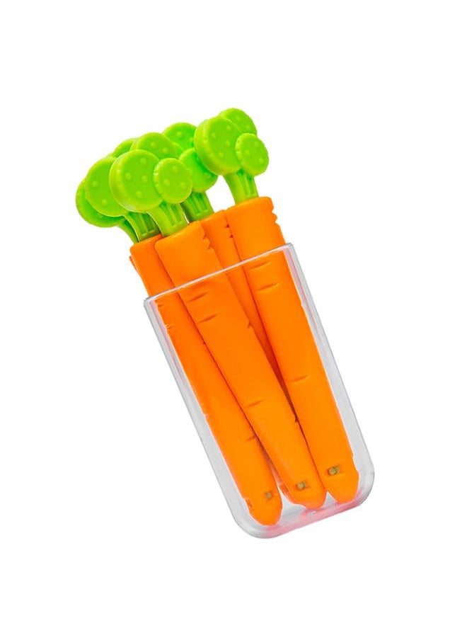 Thoraya 5Pcs Food Sealing Clamp Carrot Shape Reusable Reliable Snack Bag Clips with Magnet Storage Box for Kitchen Home  - Image 3