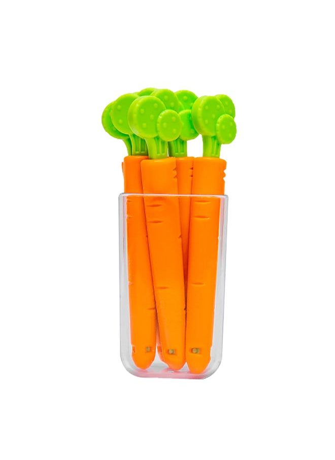 Thoraya 5Pcs Food Sealing Clamp Carrot Shape Reusable Reliable Snack Bag Clips with Magnet Storage Box for Kitchen Home  - Image 1