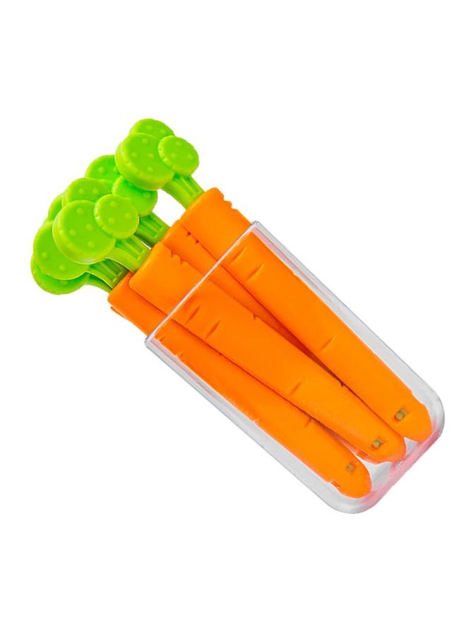 Thoraya 5Pcs Food Sealing Clamp Carrot Shape Reusable Reliable Snack Bag Clips with Magnet Storage Box for Kitchen Home  - Image 2