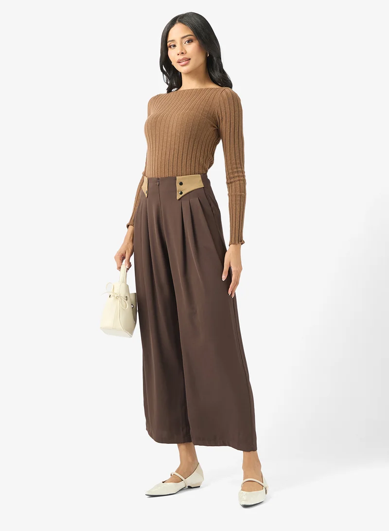 ELLA Trouser With Contrast Waist Band