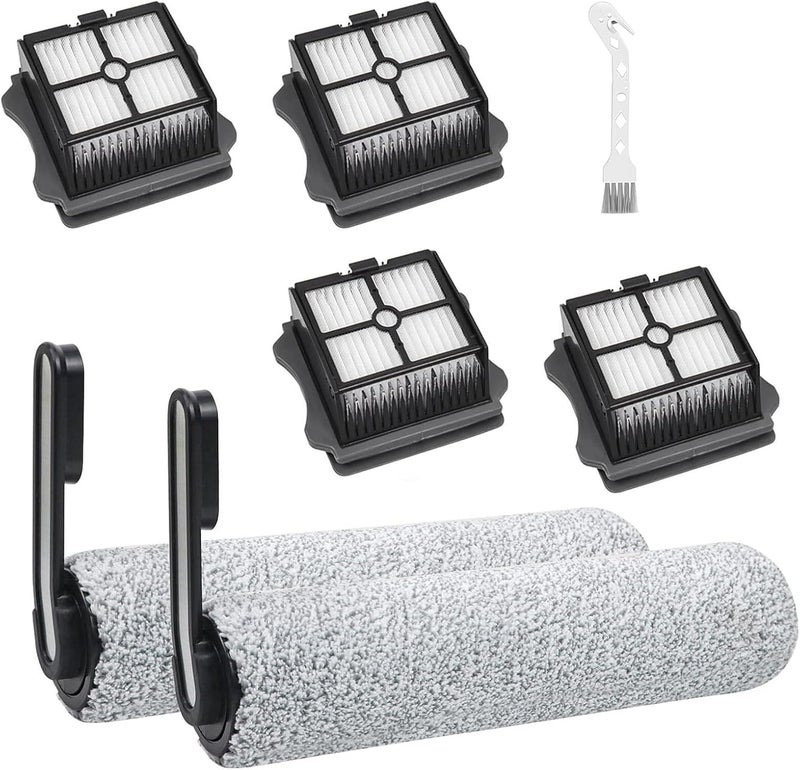 YYDSLEE Roller Brush and Filters Replacement Parts for Tineco Floor ONE S5/S5 Pro/S5 Pro 2/S5 Extreme Cordless Wet Dry Vacuum Cleaner- 2 Roller Brushes + 4 HEPA Filters + 1 Cleaning Brush (7 Pcs) - Image 1