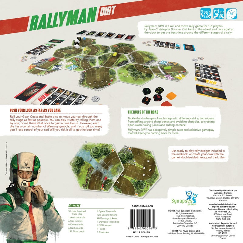 Synapses Games  Rallyman DIRT  Strategy Board Game  Race Cars with Dice  1 to 6 Players  60 Minutes  Ages 10 - Image 3