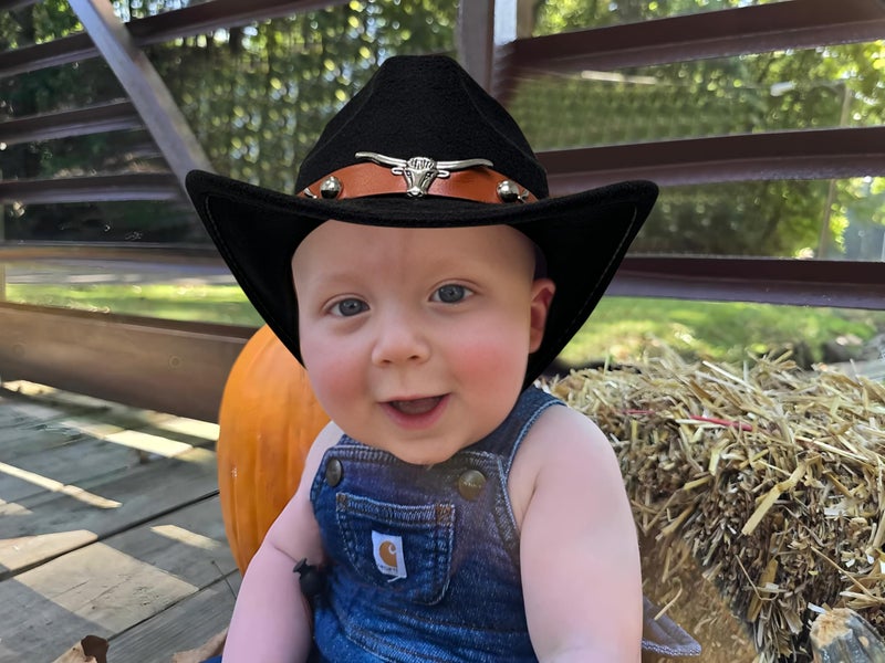 JOYEBUY Western Cowboy Hat for Kids Boys Girl Classic Roll Up Fedora Hat with Buckle Belt (US, Age, 6 Years, 10 Years, Coffee) - Image 3