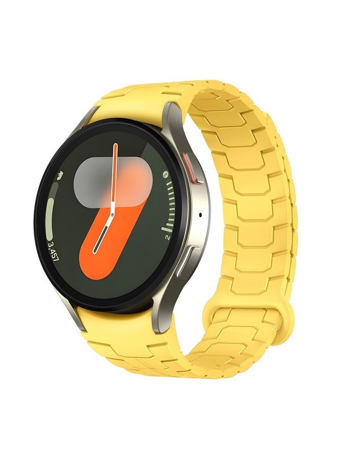BURAQ For Samsung Galaxy Watch 7 / 6 / 5 Magnetic Silicone Watch Band(Yellow) - Image 1