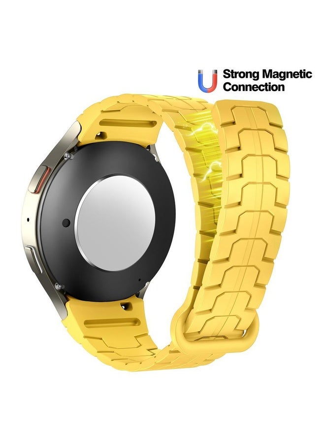 BURAQ For Samsung Galaxy Watch 7 / 6 / 5 Magnetic Silicone Watch Band(Yellow) - Image 3