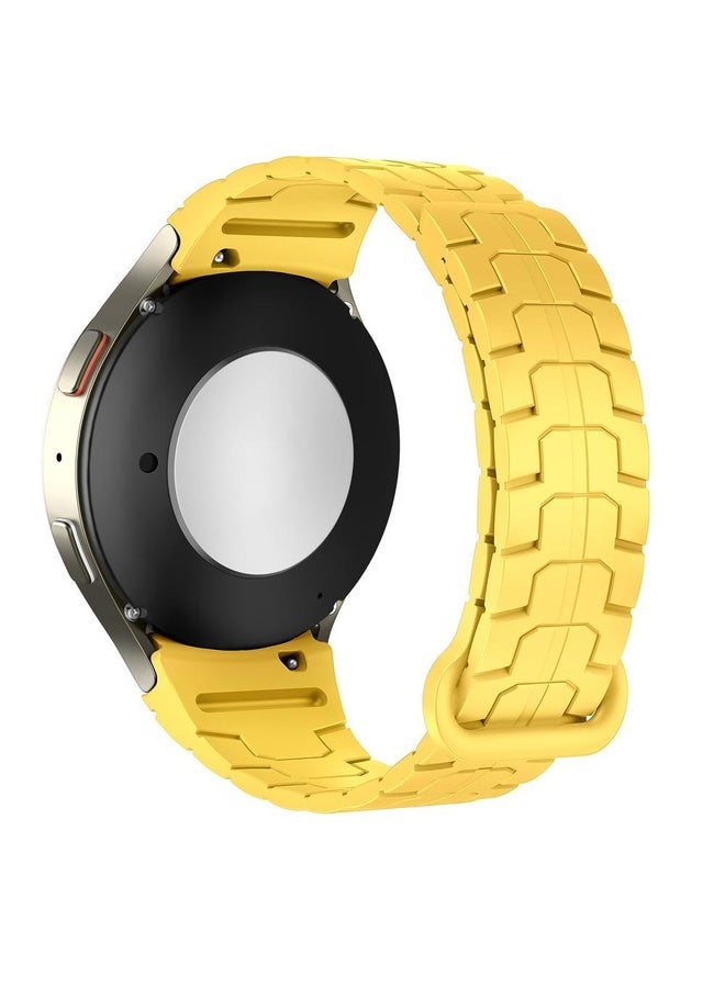 BURAQ For Samsung Galaxy Watch 7 / 6 / 5 Magnetic Silicone Watch Band(Yellow) - Image 2