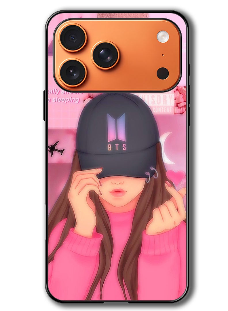 Theodor Case Compatible with Apple iPhone 17 Pro Max 6.9 Inch Protection Shockproof Bumper Cover Girl BTS Cap Snap - Image 1