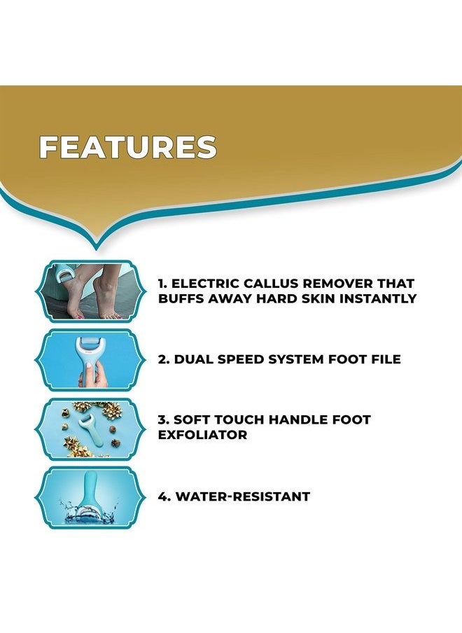 Amope - Pedi Perfect Wet & Dry Foot File, Callous Remover for Feet, Hard and Dead Skin - Rechargeable & Waterproof (Packaging May Vary) - Image 1