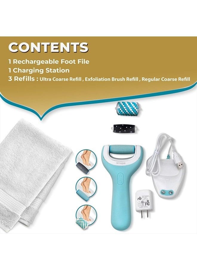 Amope - Pedi Perfect Wet & Dry Foot File, Callous Remover for Feet, Hard and Dead Skin - Rechargeable & Waterproof (Packaging May Vary) - Image 1