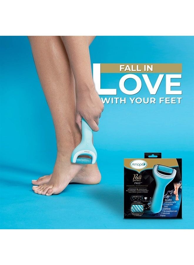 Amope - Pedi Perfect Wet & Dry Foot File, Callous Remover for Feet, Hard and Dead Skin - Rechargeable & Waterproof (Packaging May Vary) - Image 1