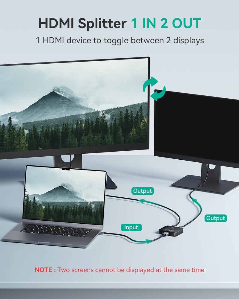 جانا محول HDMI 2.1، 8K@60Hz، 4K@120Hz، 48 جيجابت في الثانية، ثنائي الاتجاه 2 مدخل و1 مخرج، متوافق مع PS5/4، Xbox، Roku، Apple TV، Fire Stick - Image 3