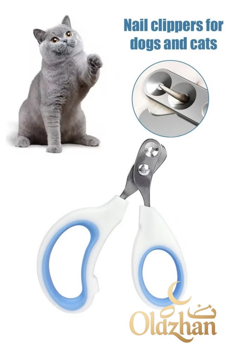 Oldzhan Pet Nail Clippers Professional Stainless Steel Claw Clippers Trimmer for Dogs Cats Birds and Small Animals Guard to Avoid Over Trimming Blue - Image 1