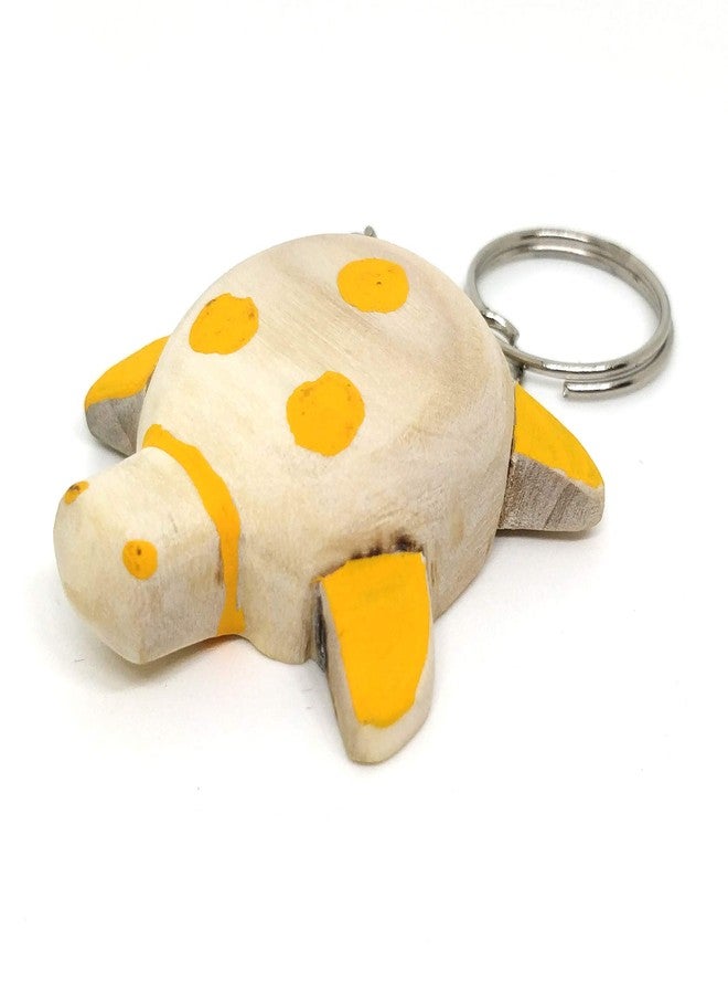 IVEI Wooden Turtle Keychain - Turtle Shaped Key Ring for Home, Vehicles & Office - Red, Blue, Yellow Color Key Chain - Hand Made Key Chains - Excellent Gift for Homes, Birthdays etc (Set of 3) - Image 4