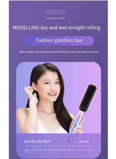 General Mini Ionic Straightening Comb – Travel-Friendly Straightener & Curler for Men/Women, Dual-Use Hair Styling Tool  - Image 2