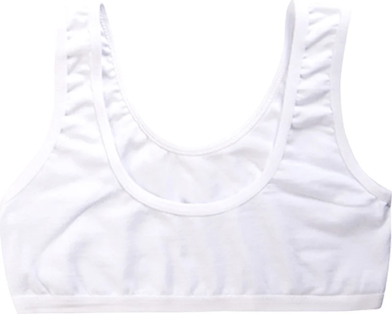 هابيفوكس Young Girl's Cotton Bra Set of 5, Lycra Undershirt, Wide Strap
