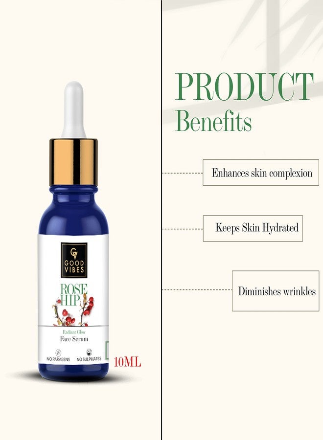 Good Vibes Radiant Glow Face Serum - Rose Hip (10 ml) and Good Vibes Toner - Cucumber (120 ml) Combo - Image 3