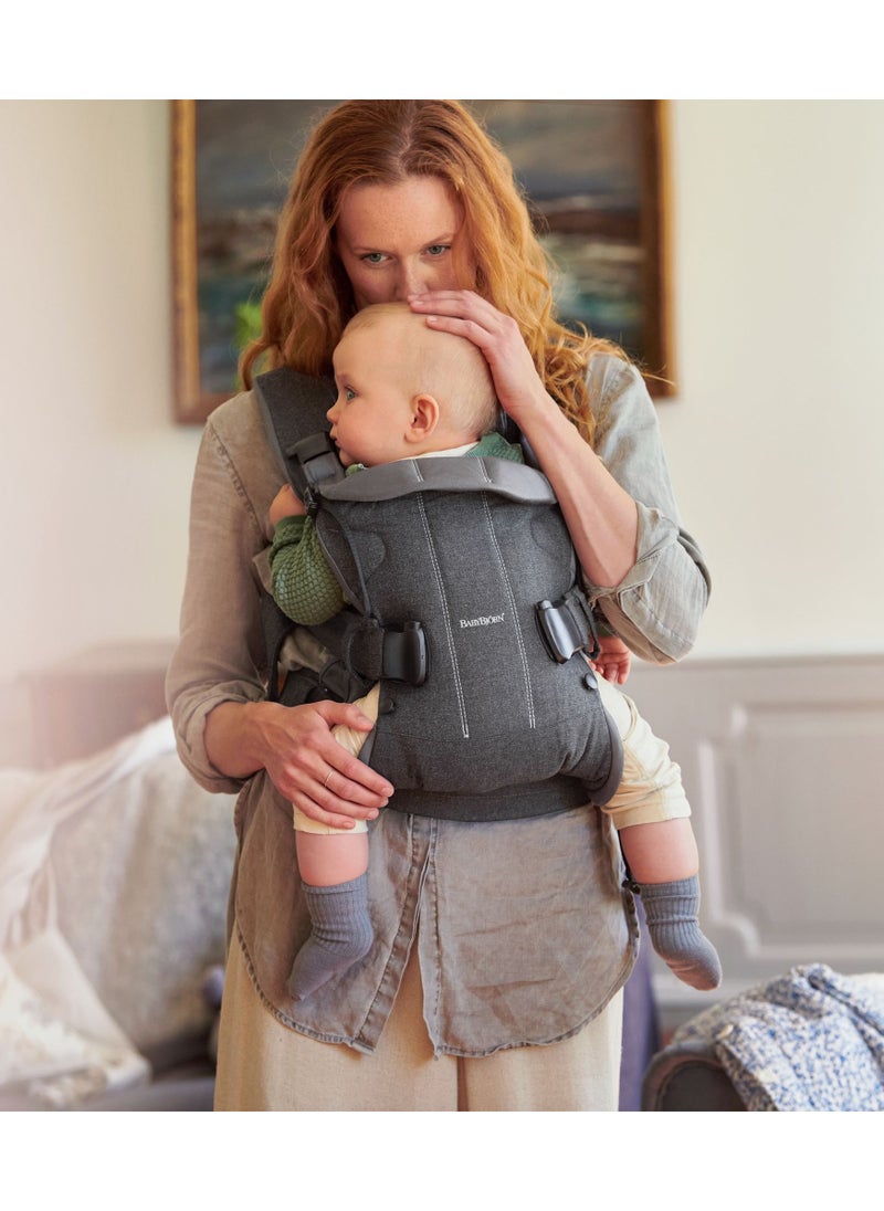 BABYBJORN Baby Cotton Mix Carrier One Denim Grey  - Image 1