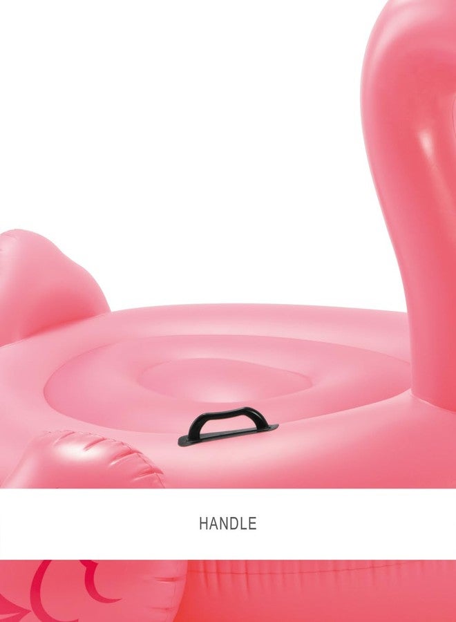 VWretails Inflatable Ride-On Swim Float for Kids, Childrens & Adults. Summer Fun Beach Floatie Perfect for Summer Water Adventures of Age 3+ (Pink Flamingo Ride-On + Hand Pump) - Image 5