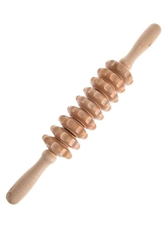 Wooden Massage Roller, Multi-Functional Body Roller for Waist and Thigh for Muscle Tension - Image 1