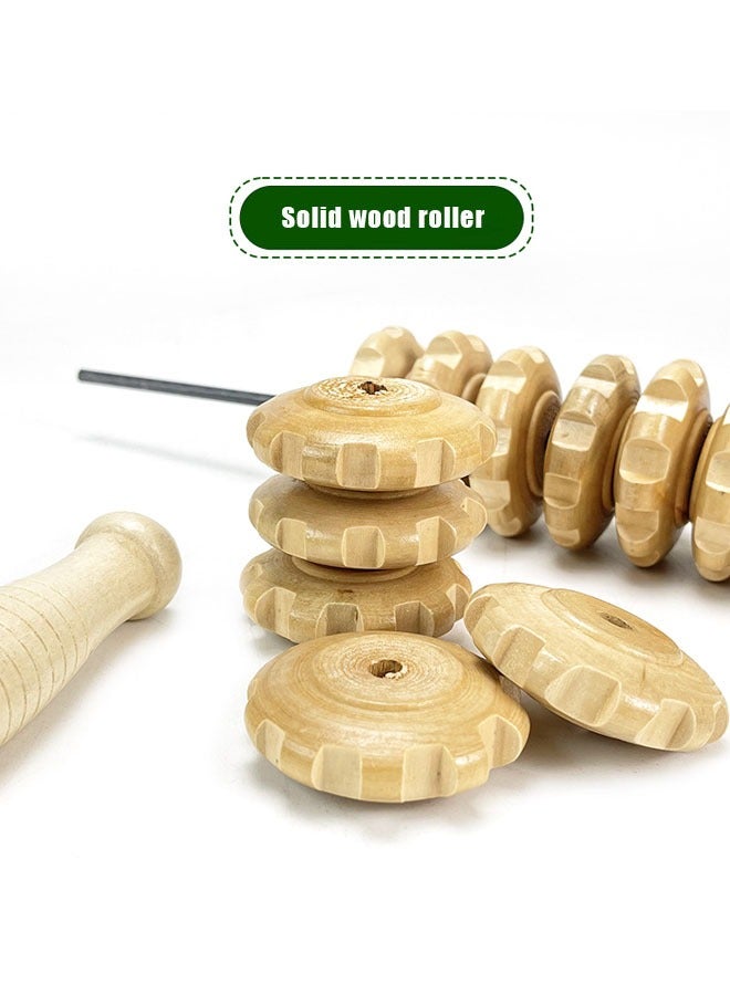 Wooden Massage Roller, Multi-Functional Body Roller for Waist and Thigh for Muscle Tension - Image 2