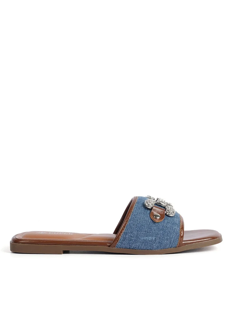 Slip-on Denim slide Flat Sandals
