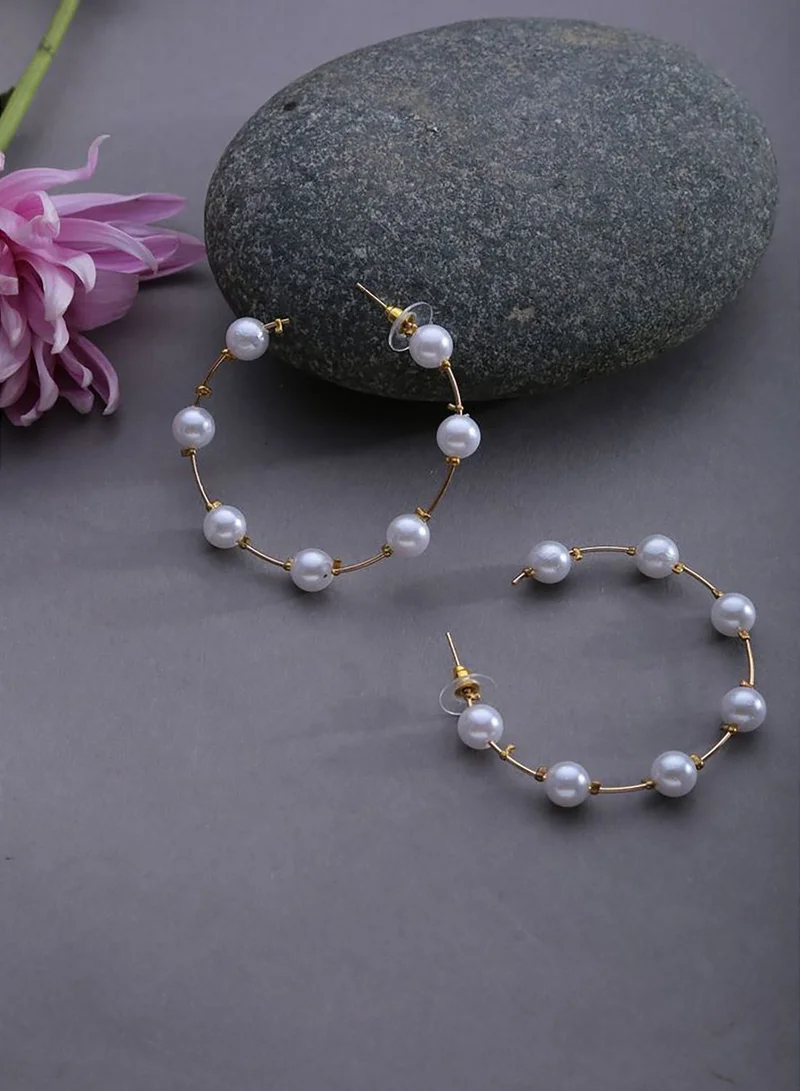 SOHI Gold-Plated Hoop Earrings