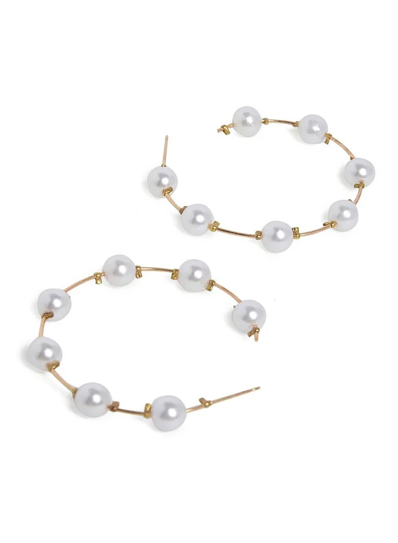 SOHI Gold-Plated Hoop Earrings