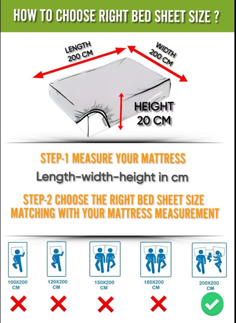 Blueberry طقم ملاءات سرير كينغ مخطط باللون الأسود من القطن 3 قطع بجيب عميق 200x200+20 سم - Image 4