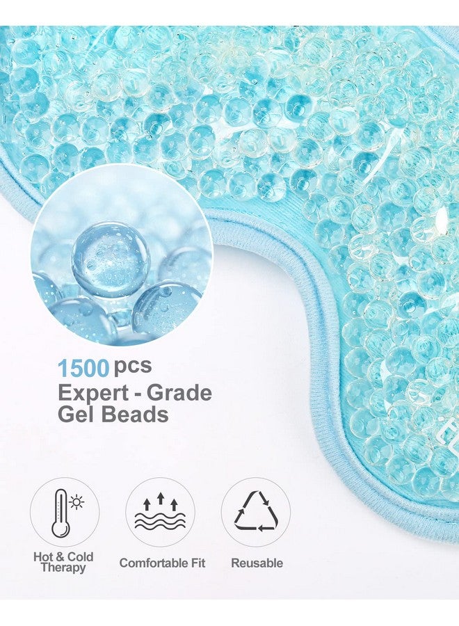 لوكس تيود قناع جل للعين من لوكستود، قناع تبريد للعينين الجافتين، قطعتان، كمادة ثلج دافئة للعين، قناع نوم جل قابل لإعادة الاستخدام، كمادة باردة مجمدة للعينين لعلاج الانتفاخات/الهالات السوداء/الصداع/الحساسية (أزرق) - Image 4