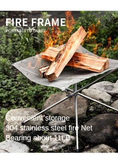 OAGA Folding Campfire Rack Portable Fire Pit for Camping Fire Bowl 25x10x10cm Foldable Stainless Steel Outdoor Wood Burning  - Image 4