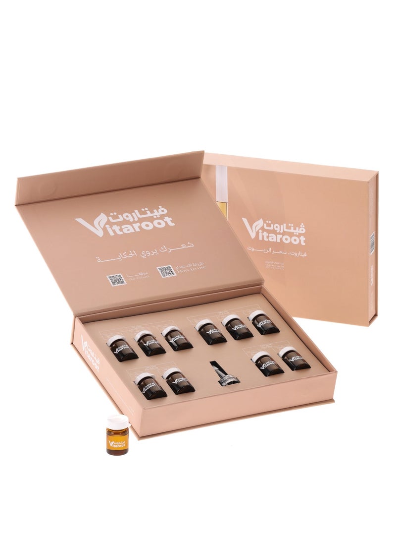 Vitaroot Natural Hair Growth Oil Box (Pack of 10) - Hair Thickening, Lengthening & Gap Filling Formula - Argan Oil for Deep Hydration - Rosemary Oil for Blood Circulation - Clove Oil for Scalp Health - Almond Oil for Strength & Shine - Image 1