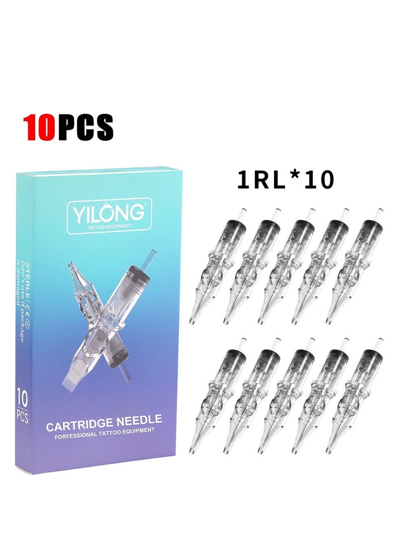 YILONG tattoo needle cartridge set - 10 pieces, disposable thin film tattoo needles, suitable for tattoo guns - Image 1