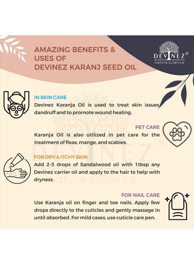 Devinez Karanj Seed/Karanja/Pongamia Seed Coldpressed Oil 500Ml 100% Pure Natural & Undiluted For Skin & Hair Care - Image 4