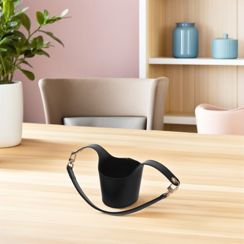 2PCS Coffee Cup Holder Sleeve - Tea Cup Protective Sleeve Water Bottle Holder Fake Leather Pouch for Outdoor Camping Shopping Travel Sling - Image 5