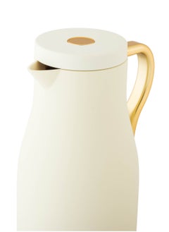 Generic Thermos tea and coffee 1 liter cream color golden handle  - Image 2