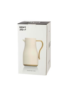 Generic Thermos tea and coffee 1 liter cream color golden handle  - Image 3