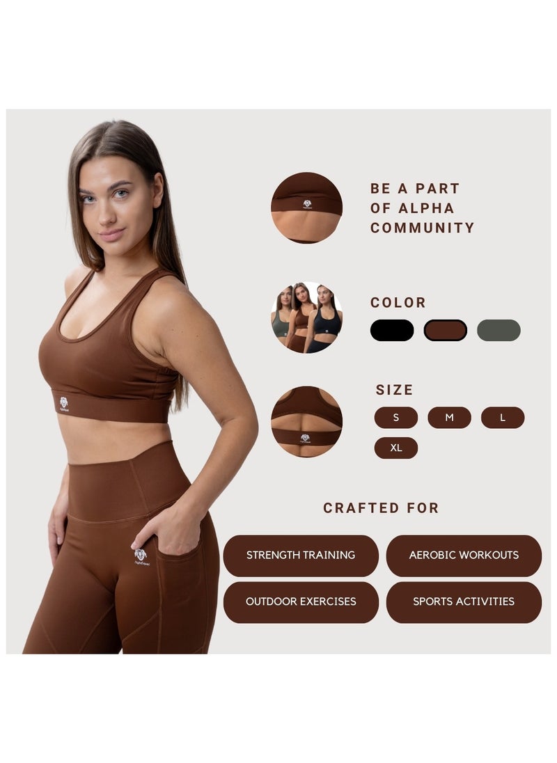 AlphaSquad AlphaSquad Sports Bra Comfortable Ladies Bra Top for Fitness Yoga Workout Gym Running Exercise Dance Athletic  - Image 5