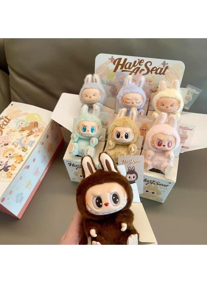Generic - High Quality Labubu Heart Macaron Vinyl Face Blind Box Plush Doll Toy Labubu Trendy Play Doll-Color:Second Generation Sitting Posture [meizizi 1 Piece] With Blind Box - Image 1
