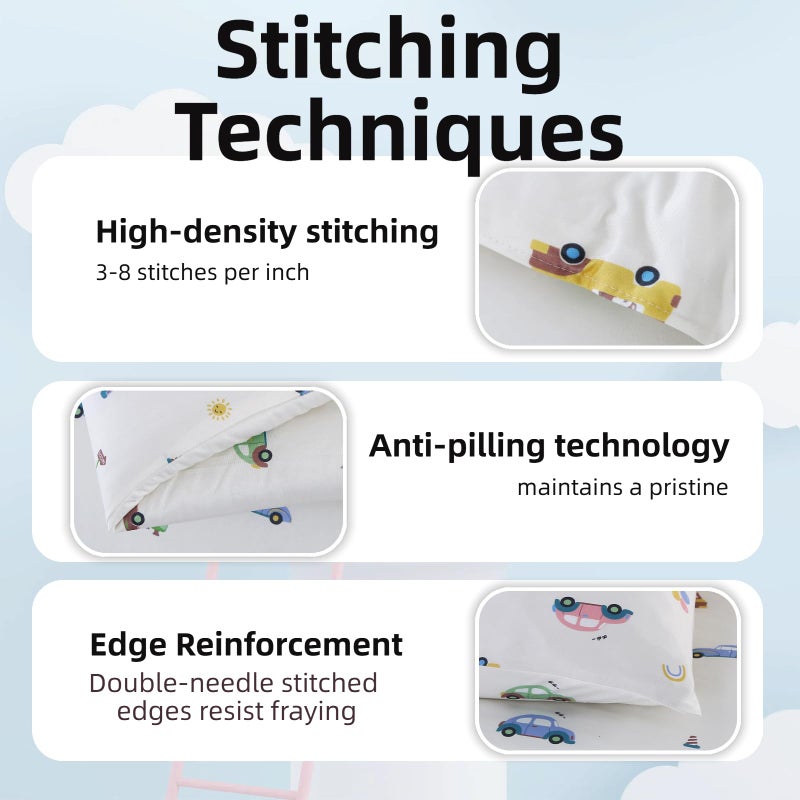 MAG 3Pcs with 1 Microfiber Jersey Knit Comforter+2 Pillowcase,All Season Car Comforter Full Size,Rainbow Color Full Size Bed Set for Girls Boys Kids and Toddler,Elastic and Wrinkle Super Soft. - Image 4