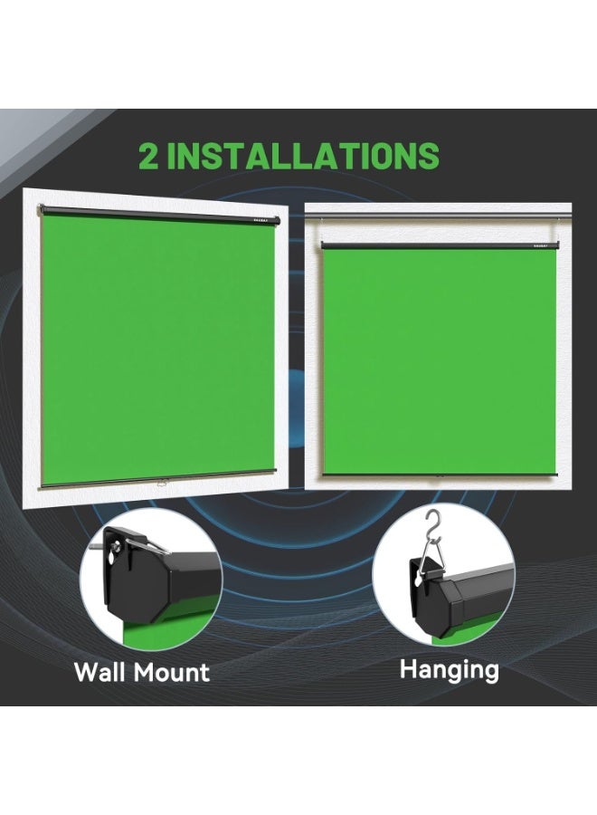 Raubay TGS220 Pull Down Green Screen 200x220cm – Retractable Chromakey Background Screen For Streaming, Video Production, Photography And Content Creation - Image 5
